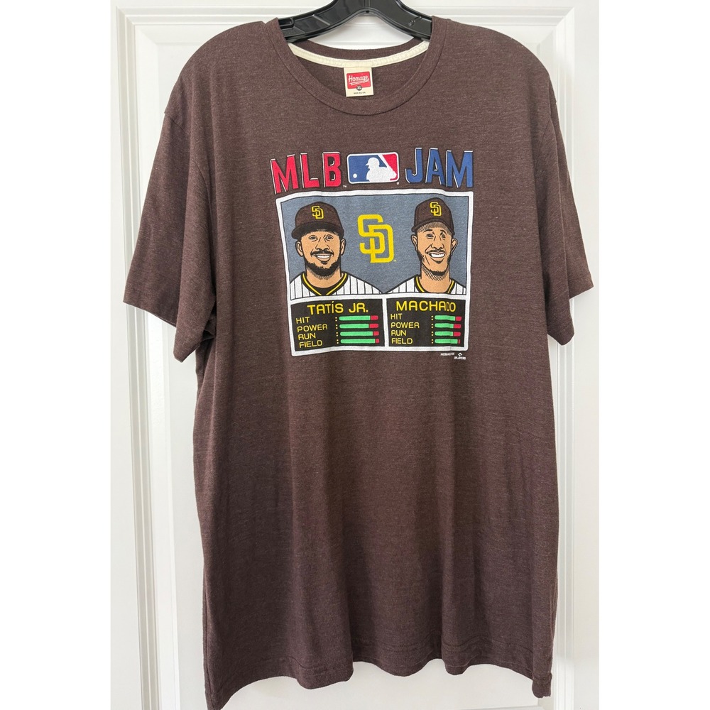 Homage San Diego Padres MLB Jam Tatis Jr Machado Brown T-Shirt XL HM-01-0048
